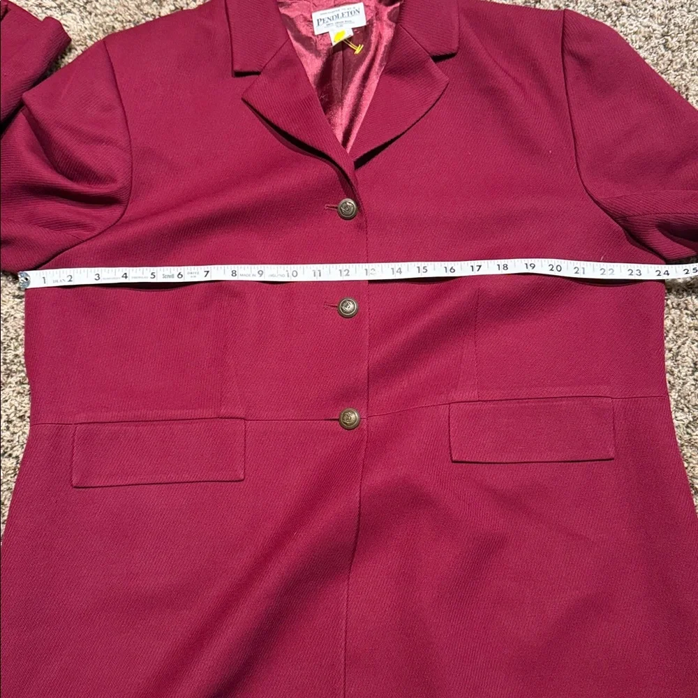 Pendleton Women's Vintage Red 3-Button Long Blazer Jacket 100% Wool size 18W - Picture 5 of 7